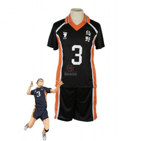 Haikyū!! Azumane Asahi Number 3 Volleyball Sports Cosplay Costumes