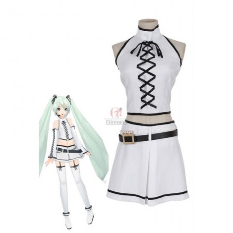 Vocaloid Hatsune Miku Cosplay Costumes White Dresses