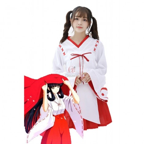 Inuyasha Kikyo Red Cosplay Kimono Costumes