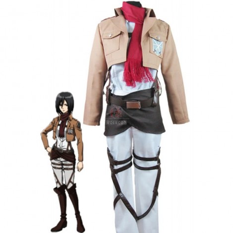 Attack On Titan Shingeki no Kyojin Mikasa Ackerman Trainee Class Uniform Cosplay Costumes