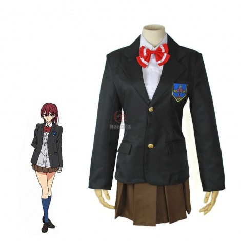 Black Cosplay Costume Gou Matsuoka Uniform With Red Bowknot