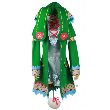 Date a Live of Hermit Cosplay Costume Green Coat