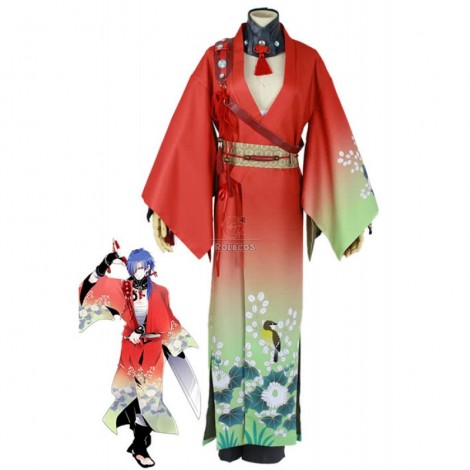 Dramatical Murder Koujaku Printing Vibration Sleeve Kimono Red Cosplay Costumes