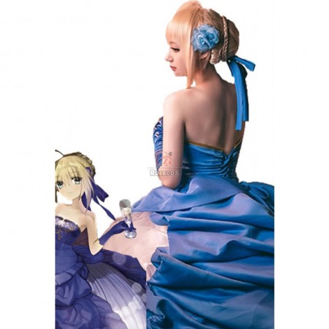 Fate 10th Anniversary Saber Cosplay Costumes Evening Dresses