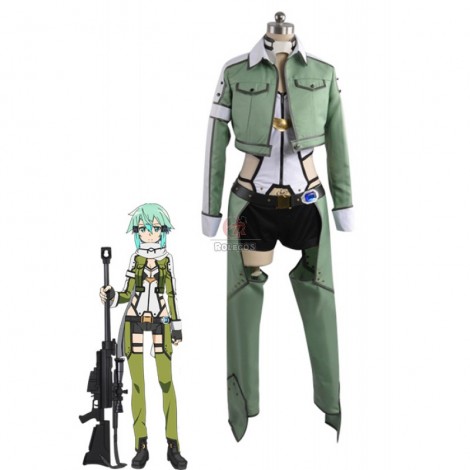 Hot Anime Sword Art Online Sinon Cosplay Costume Female Outfits