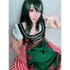 My Hero Academia Tsuyu Asui Anime Cosplay Wigs Dark-Green Long Hair wigs