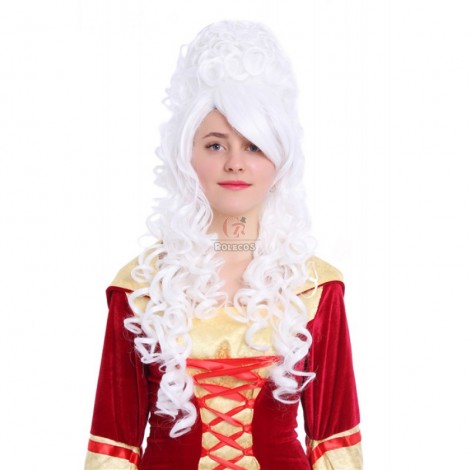 80cm long white Marie Antoinette Anime cosplay wig