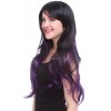 Long Straight Harajuku Black Fade Purple Cosplay Wigs For Women