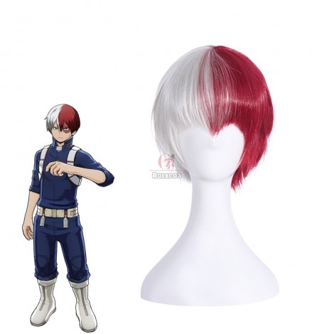 My Hero Academia Shōto Todoroki Anime Cosplay Wigs White Mix Red Wigs