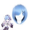 Re:ZERO -Starting Life in Another World Rem Anime Cosplay Wigs Synthetic Wigs Short Light Blue Bob Hair Wigs