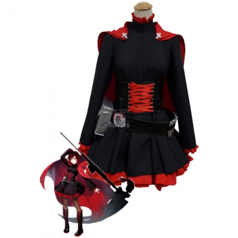 Ruby Rose Red and Black Anime Cosplay Costumes