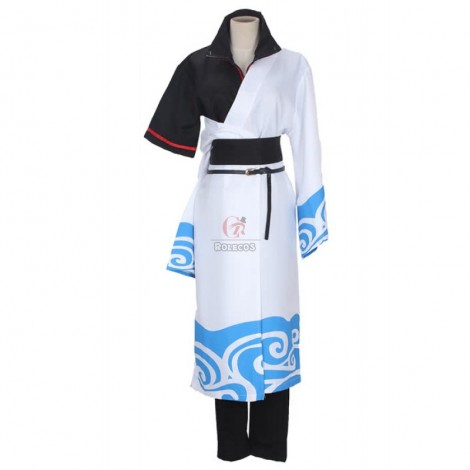 Gintama Sakata Silver Black And White Suit Animation Cosplay Costume