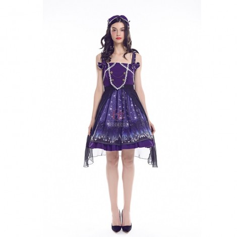 Lolita Starry Chiffon Dress Cosplay Costume