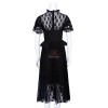 Women Girl Three Color Corset Sexy Lace Long Dress