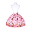 Women Girl Lolita Chiffon Print Bubble Skirt