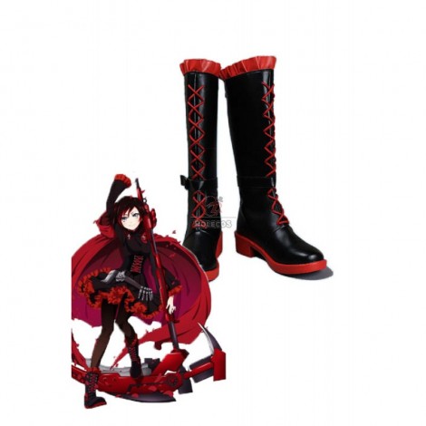 Ruby Rose Red and Black Anime Cosplay Shoes