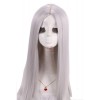 Pretty Girls' Anime Medium Long Gray Straight Cosplay Party Hair Full Wigs