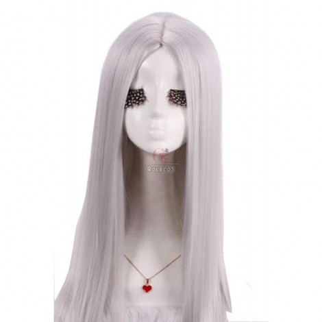 Pretty Girls' Anime Medium Long Gray Straight Cosplay Party Hair Full Wigs