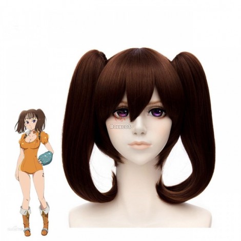 The Seven Deadly Sins Diane 35cm Brown Synthetic Cosplay Wigs