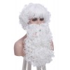 Christmas Santa Claus White Curly Wigs with Beards Unisex Cosplay Wigs