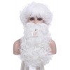 Christmas Santa Claus White Curly Wigs with Beards Unisex Cosplay Wigs