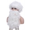 Christmas Santa Claus White Curly Wigs with Beards Unisex Cosplay Wigs