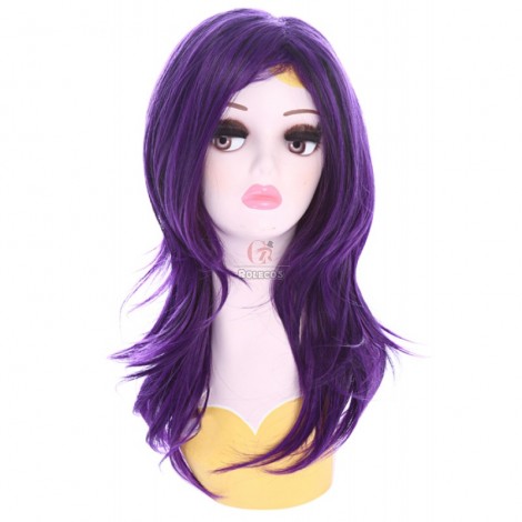 50cm Purple Medium Straight Descendants Mal Cosplay Wig