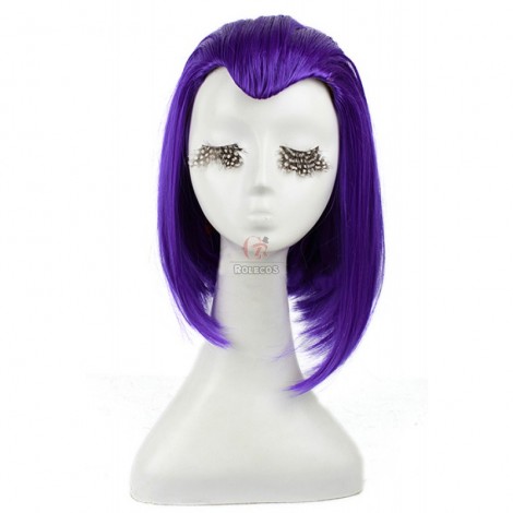 35CM Medium Purple Raven From Teen Titans Cosplay Wigs