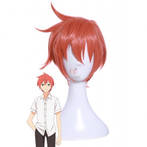 Tsurezure Children Takurou Sugawara Short Orange Red Anime Cosplay Party Man Wigs