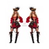 Red And Black Pirate Halloween Costume For Adult Women Party Fashion Dress