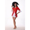 Graceful Red Women’s Hallow Costume Pirates Of Caribbean Indians Witch Puff Sleeve Dress