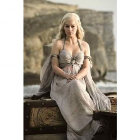 Daenerys Targaryen Grey Dress Cosplay Costume