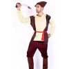 Halloween Cosplay Costume Brown Hat Red Belt Pirate Of The Caribbean