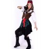 Popular Series Pirate Of The Caribbean Red Belt Brown Jacket Cosplay Costume