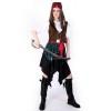 Popular Series Pirate Of The Caribbean Red Belt Brown Jacket Cosplay Costume