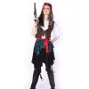 Popular Series Pirate Of The Caribbean Red Belt Brown Jacket Cosplay Costume