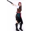 Popular Series Pirate Of The Caribbean Red Belt Brown Jacket Cosplay Costume