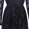 Black Sexy Gothic Victorian Elegant Dress With Waistband Cosplay Costumes