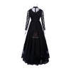 Black Sexy Gothic Victorian Elegant Dress With Waistband Cosplay Costumes