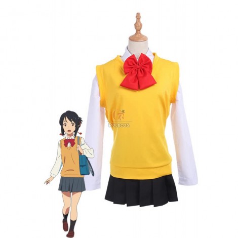 Movie Your Name Mitsuha Miyamizu Long Sleeves Cosplay Costumes