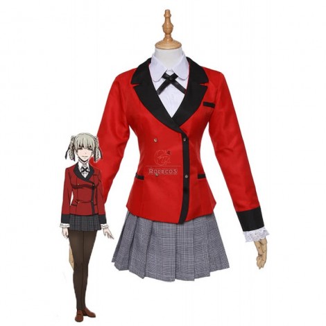 Kakegurui Momobami Kirari Red Uniform Cosplay Costumes