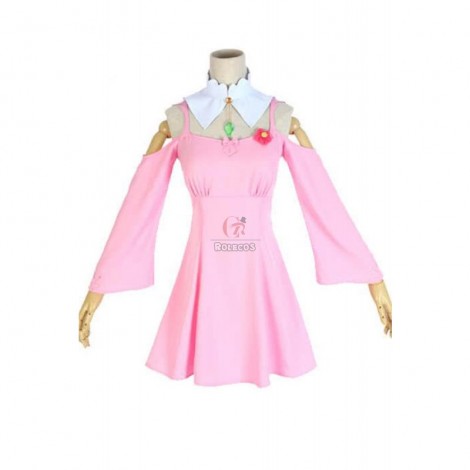 Re:ZERO -Starting Life in Another World Emilia Anime Cosplay Costumes Pink Dresses