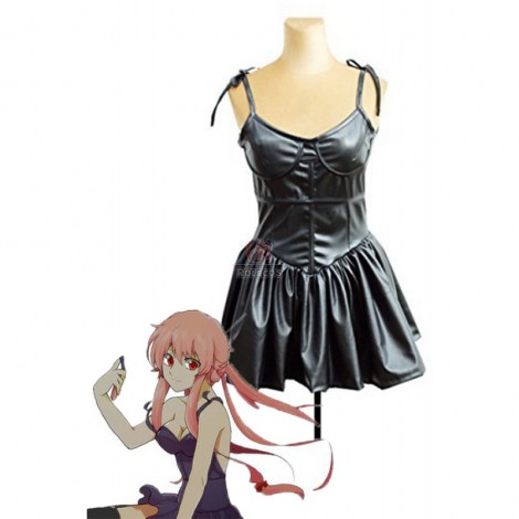 The Future Diary Yuno Gasai Black Dress Cosplay Costume