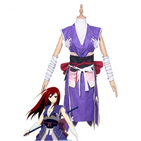 Fairy Tail Erza Scarlet Forever Empress Armor Kimono Anime Cosplay Costumes