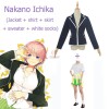 Gotoubun no Hanayome Nakano Ichika/Nakano Nino/Nakano Miku/Nakano Yotsupa/Nakano Itsuki Cosplay Costume