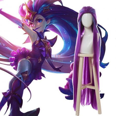 LOL Star Guardian Zoe Purple Long Cosplay Wigs