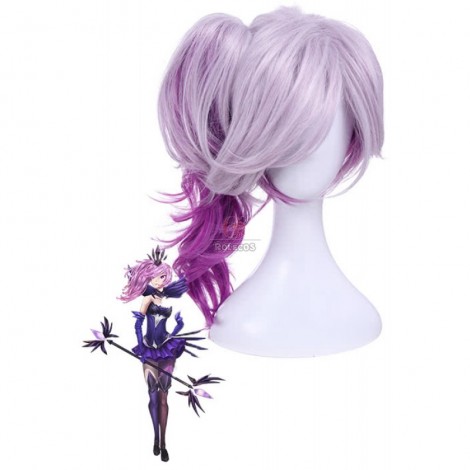 LOL Lux Elementalist Dark Skin Synthetic Purple Cosplay Wigs