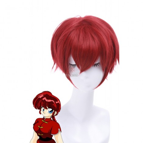 Ranma ½ Dark Red Ranma Saotome Short Cosplay Wig Women Hair