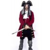 Dark Red Long Robe Suit Pirate Of The Caribbean Soft Cosplay Costume