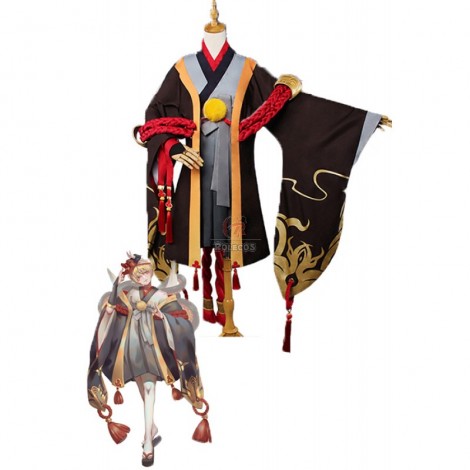 Onmyoji Yin Yang Master Initial Value Brown Game Cosplay Kimono Outfits